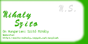 mihaly szito business card